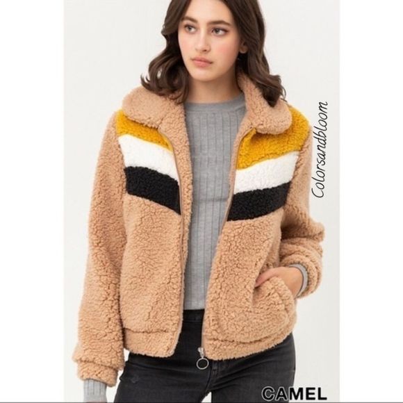 Chevron Teddy Sherpa Jacket - Picture 2 of 6